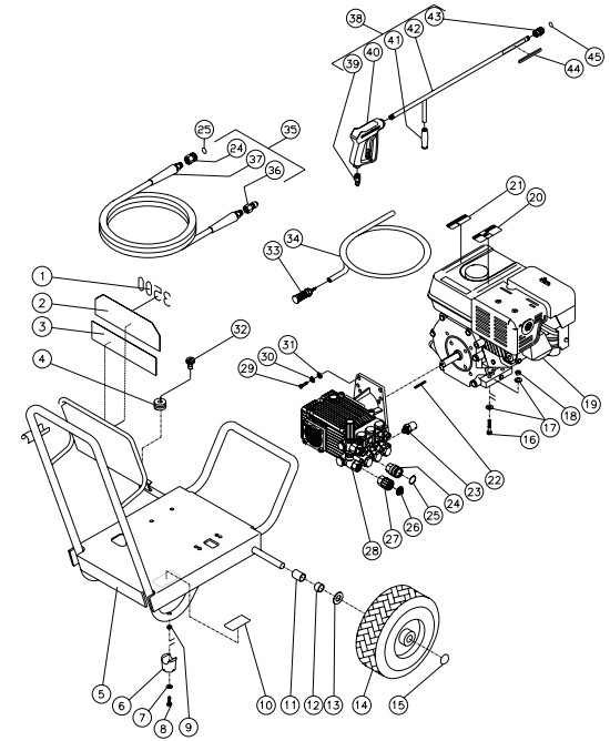 MITM JP-3504-0MHB pressure washer parts and manual
